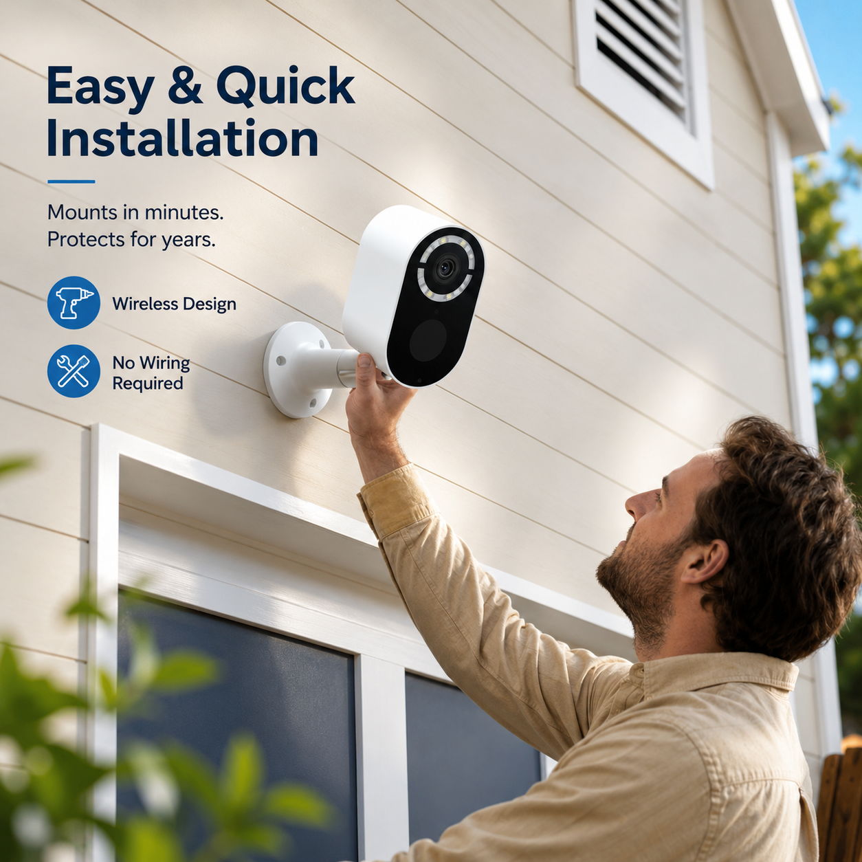 Wireless Solar Security Camera Outdoor – WiFi CCTV Surveillance, Solar Powered, HD Night Vision